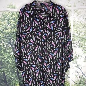 Ronson sheer button down blouse.